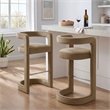 Winslow Performance Velvet Bar Stool Set of 2 in Taupe