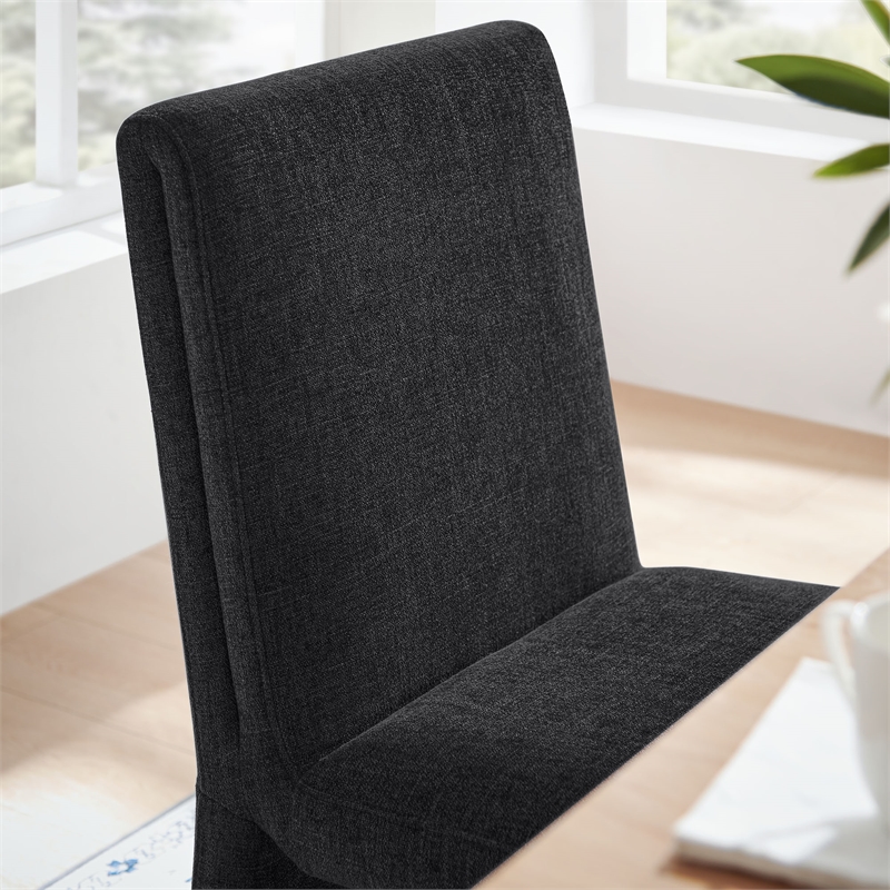 Emory Upholstered Fabric Dining Side Chair Set of 2 in Ebony