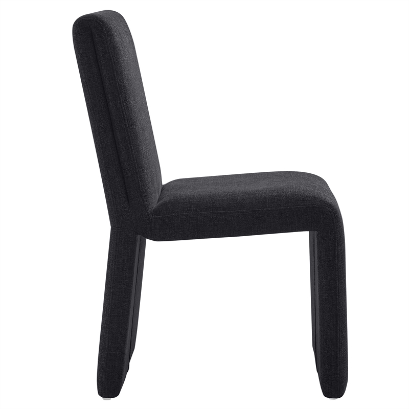Emory Upholstered Fabric Dining Side Chair Set of 2 in Ebony