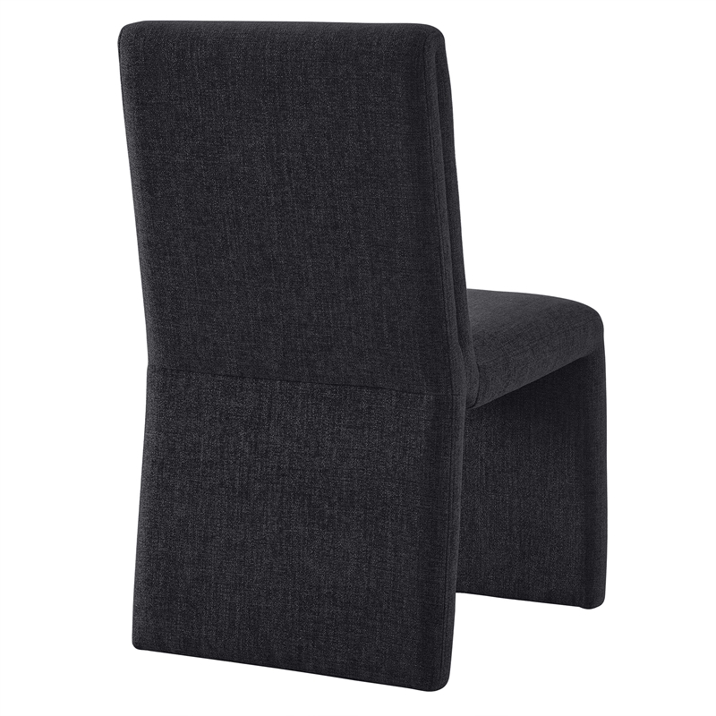 Emory Upholstered Fabric Dining Side Chair Set of 2 in Ebony