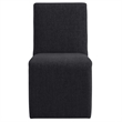 Emory Upholstered Fabric Dining Side Chair Set of 2 in Ebony