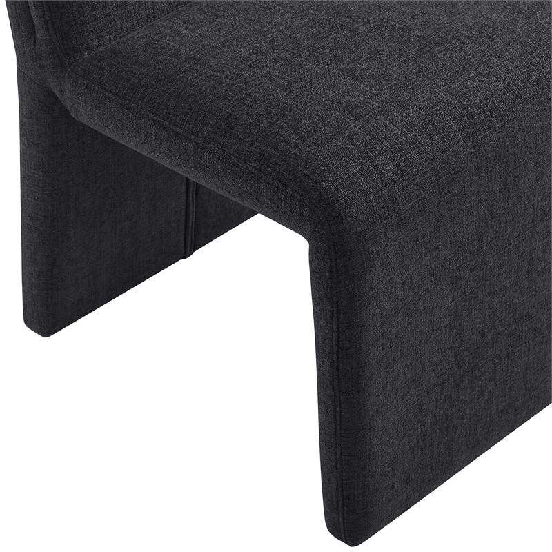 Emory Upholstered Fabric Dining Side Chair Set of 2 in Ebony