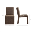 Emory Upholstered Fabric Dining Side Chair Set of 2 in Mocha