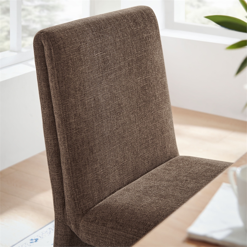 Emory Upholstered Fabric Dining Side Chair Set of 2 in Mocha
