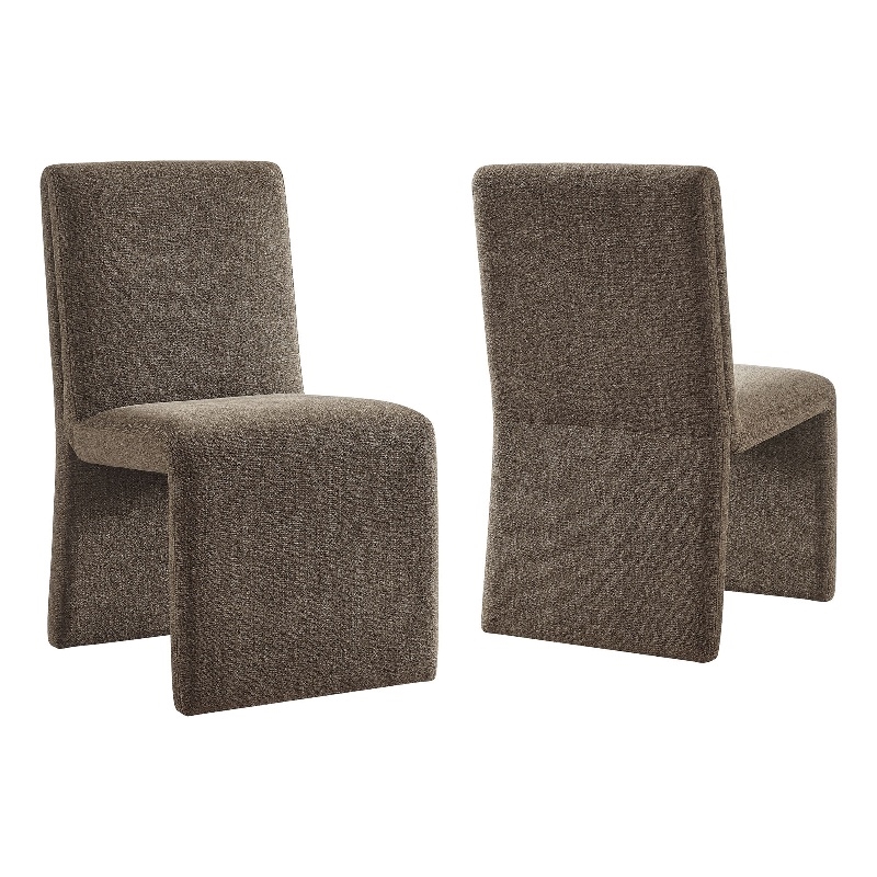 Emory Upholstered Fabric Dining Side Chair Set of 2 in Mocha