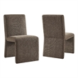 Emory Upholstered Fabric Dining Side Chair Set of 2 in Mocha