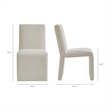 Emory Upholstered Fabric Dining Side Chair Set of 2 in Salt