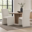 Emory Upholstered Fabric Dining Side Chair Set of 2 in Salt