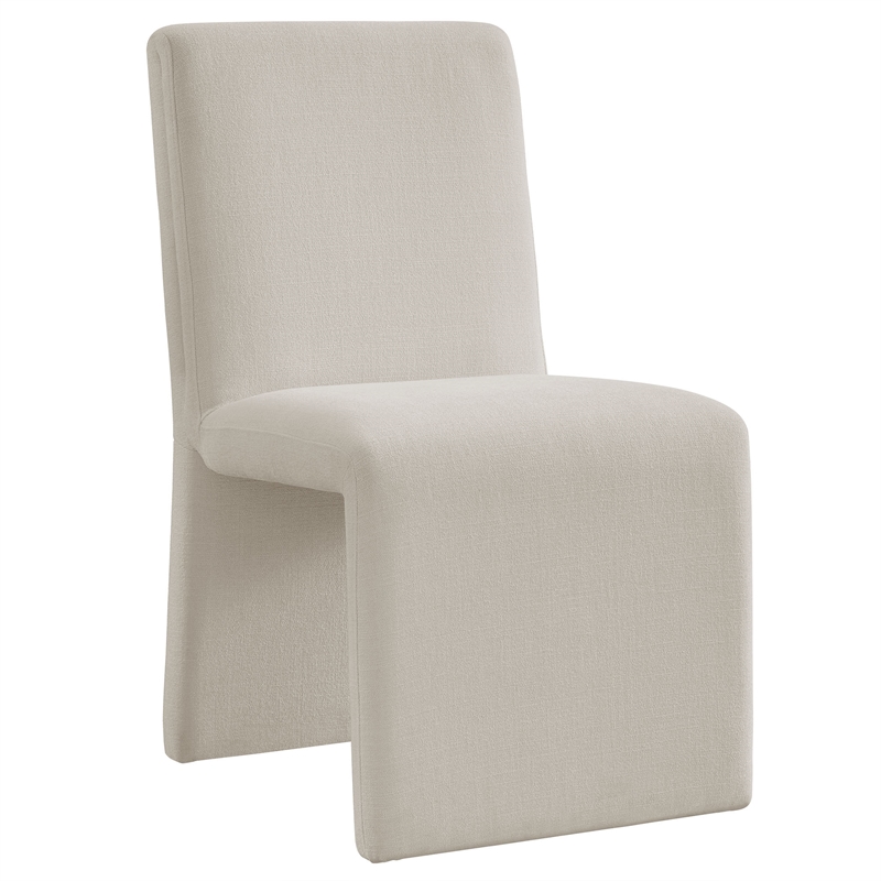 Emory Upholstered Fabric Dining Side Chair Set of 2 in Salt