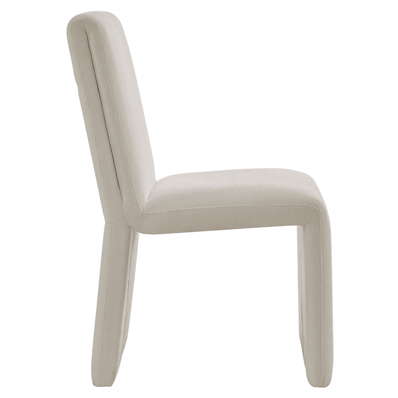 Emory Upholstered Fabric Dining Side Chair Set of 2 in Salt