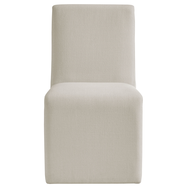 Emory Upholstered Fabric Dining Side Chair Set of 2 in Salt