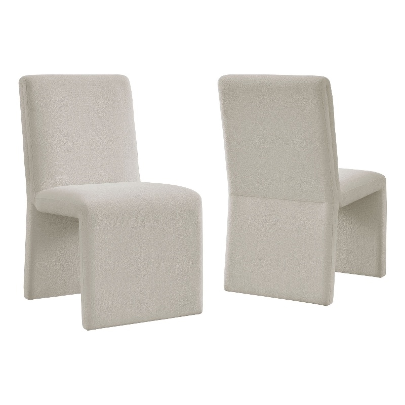 Emory Upholstered Fabric Dining Side Chair Set of 2 in Salt