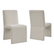 Emory Upholstered Fabric Dining Side Chair Set of 2 in Salt