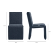 Emory Upholstered Fabric Dining Side Chair Set of 2 in Slate Blue