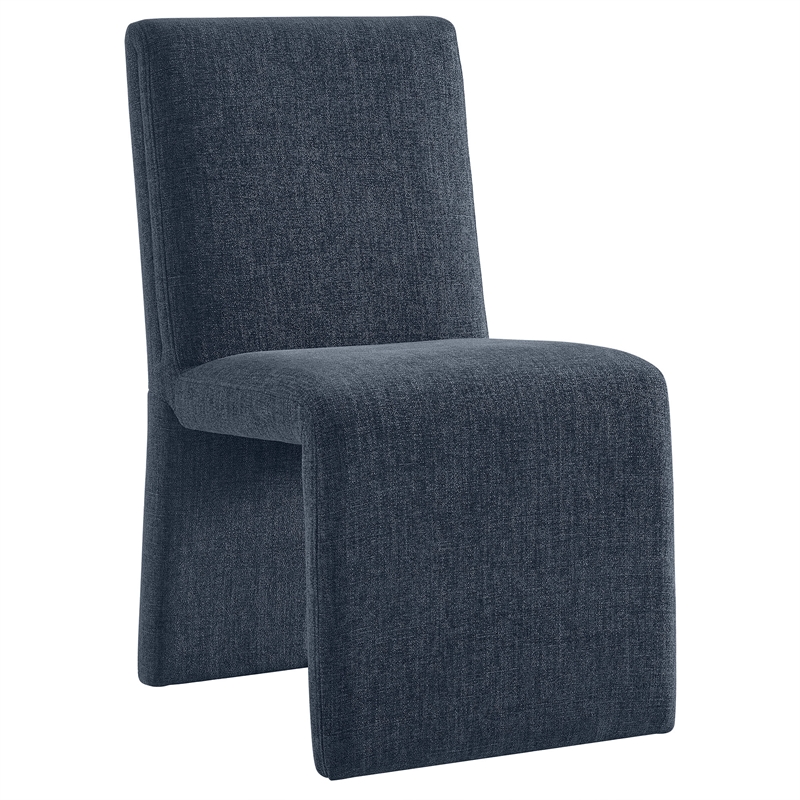 Emory Upholstered Fabric Dining Side Chair Set of 2 in Slate Blue