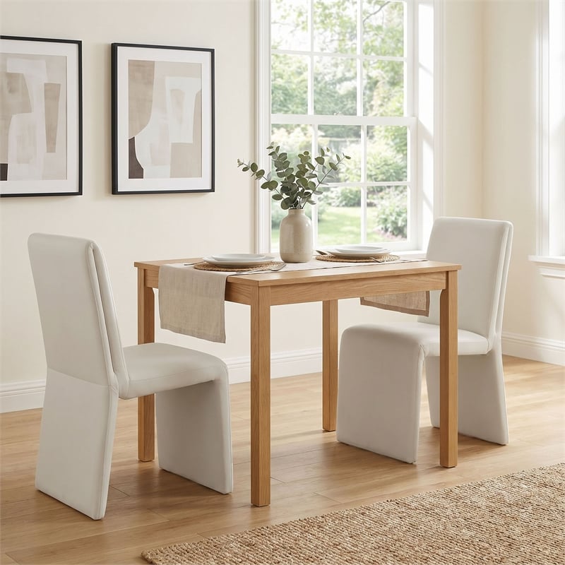 Emory Performance Velvet Dining Side Chair Set of 2 in Alabaster