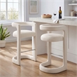 Winslow Performance Velvet Bar Stool Set of 2 in Alabaster
