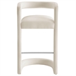 Winslow Performance Velvet Bar Stool Set of 2 in Alabaster