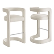 Winslow Performance Velvet Bar Stool Set of 2 in Alabaster