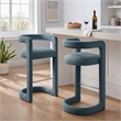 Winslow Performance Velvet Bar Stool Set of 2 in Cadet Blue