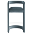 Winslow Performance Velvet Bar Stool Set of 2 in Cadet Blue