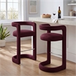 Winslow Performance Velvet Bar Stool Set of 2 in Mulberry