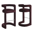 Winslow Performance Velvet Bar Stool Set of 2 in Mulberry