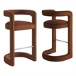 Winslow Performance Velvet Bar Stool Set of 2 in Rust