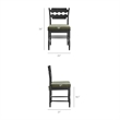 Jax Oak Wood Dining Chair With Wavy Razor Back and Cushion Set of 2