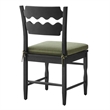 Jax Oak Wood Dining Chair With Wavy Razor Back and Cushion Set of 2