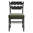 Jax Oak Wood Dining Chair With Wavy Razor Back and Cushion Set of 2