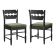 Jax Oak Wood Dining Chair With Wavy Razor Back and Cushion Set of 2