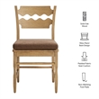 Jax Oak Wood Dining Chair With Wavy Razor Back and Cushion Set of 2