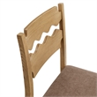 Jax Oak Wood Dining Chair With Wavy Razor Back and Cushion Set of 2
