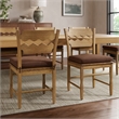 Jax Oak Wood Dining Chair With Wavy Razor Back and Cushion Set of 2