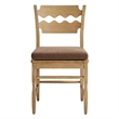 Jax Oak Wood Dining Chair With Wavy Razor Back and Cushion Set of 2