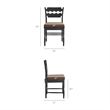 Jax Oak Wood Dining Chair With Wavy Razor Back and Cushion Set of 2