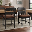Jax Oak Wood Dining Chair With Wavy Razor Back and Cushion Set of 2