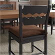 Jax Oak Wood Dining Chair With Wavy Razor Back and Cushion Set of 2