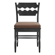 Jax Oak Wood Dining Chair With Wavy Razor Back and Cushion Set of 2