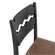 Jax Oak Wood Dining Chair With Wavy Razor Back and Cushion Set of 2
