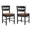 Jax Oak Wood Dining Chair With Wavy Razor Back and Cushion Set of 2