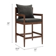 Remington Wood Counter Stool Set of 2 in Charcoal