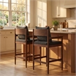 Remington Wood Counter Stool Set of 2 in Charcoal