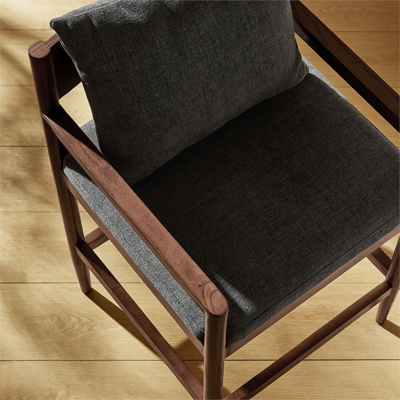 Remington Wood Counter Stool Set of 2 in Charcoal
