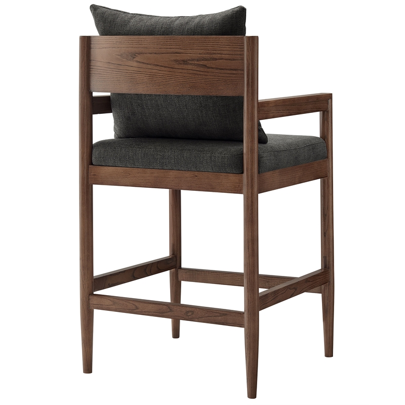 Remington Wood Counter Stool Set of 2 in Charcoal