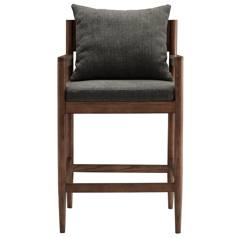 Remington Wood Counter Stool Set of 2 in Charcoal