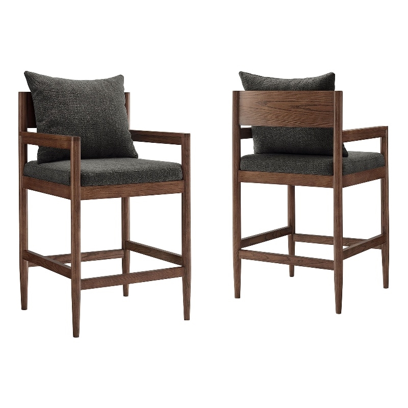 Remington Wood Counter Stool Set of 2 in Charcoal