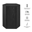 Kade Faceted Wood Side Table in Black