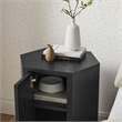 Kade Faceted Wood Side Table in Black